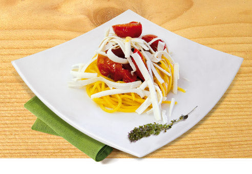 Bucatini with Cherry Tomatoes, Shallots and Ricotta
