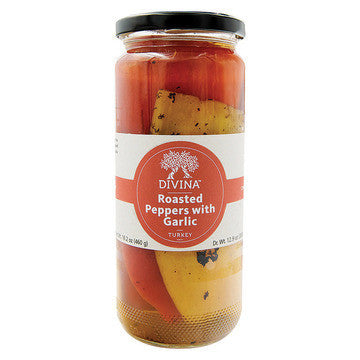 Divina Roasted Red and Yellow Peppers with Garlic  13 oz