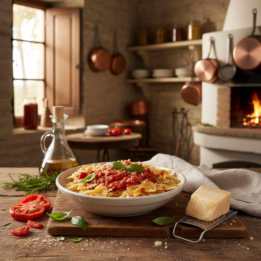Farfalle with Tomato Ragù