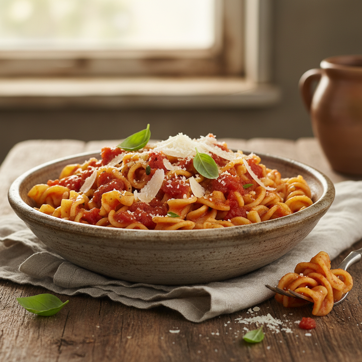 Plated pasta